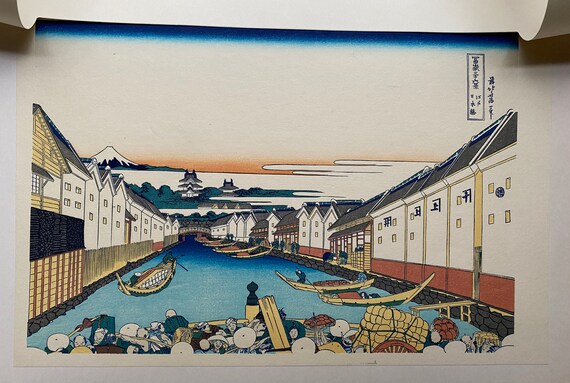 Japanese Ukiyo-e Woodblock Print, Hokusai, 