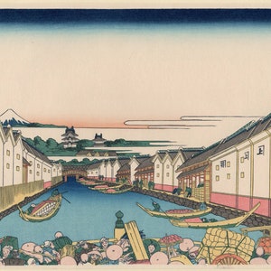 Hokusai, &quot;Nihonbashi Bridge in Edo (Edo Nihon-bashi), from the series Thirty-six Views of Mount Fuji (Fugaku sanjûrokkei)&quot;