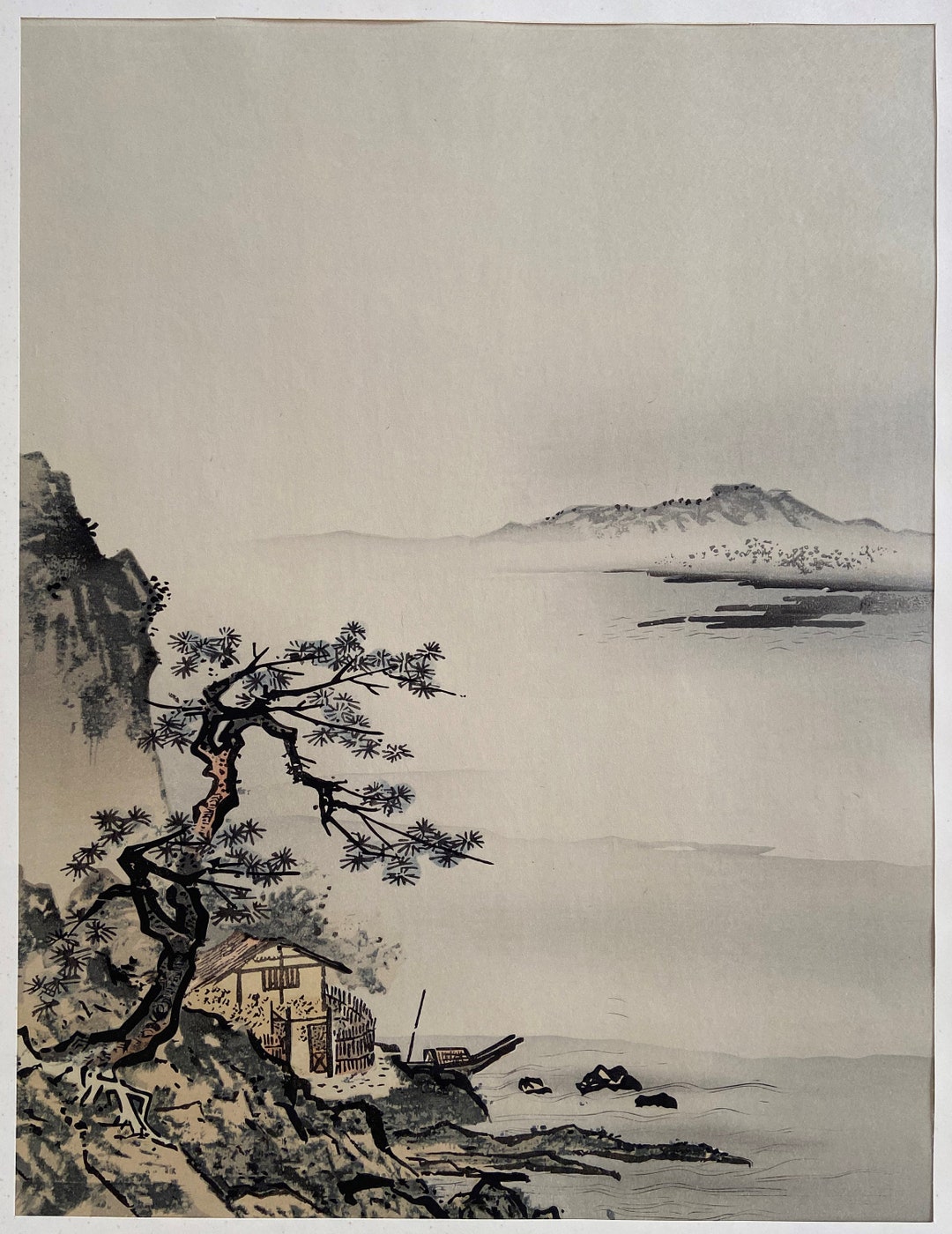 水墨画、木版画、大型、秀文、古典絵図。 - Etsy 日本