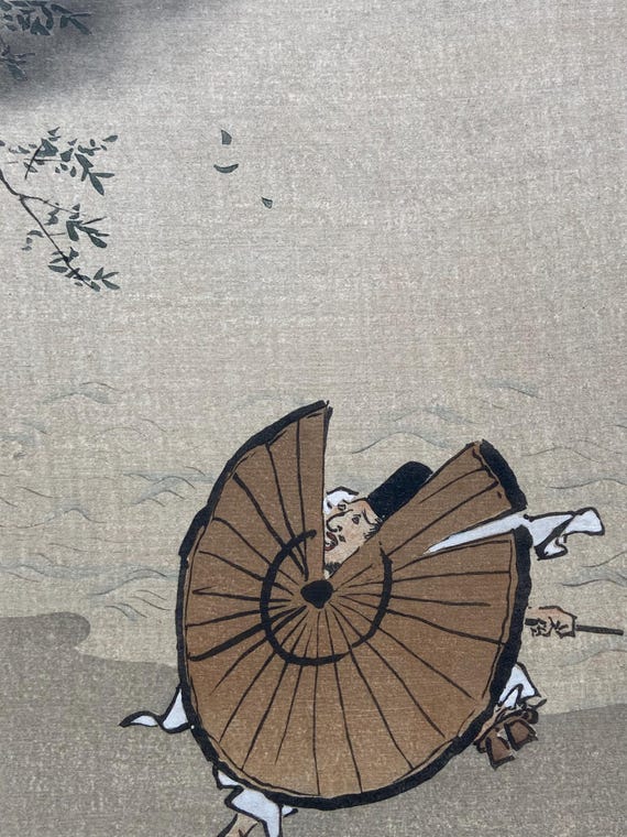 1906, Japanese Antique Woodblock Print, Hanabusa Itcho, 