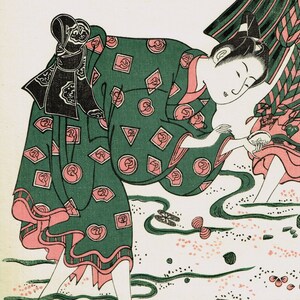 Japanese Ukiyo-e Woodblock print, Kiyohiro, Shellfih Gathering image 3