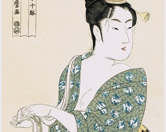 Japanese Ukiyo-e Woodblock print, Utamaro, "The Hedonist"