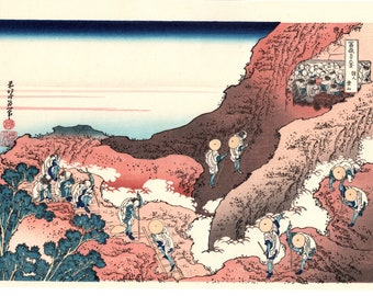 Hokusai, "Klettern auf Fuji"
