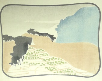 1910, Japanese antique woodblock print, Ogino Issui, "Zuan Hyakudai"