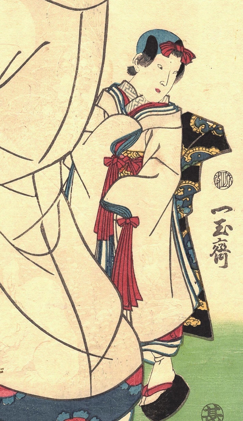 Japanese original Ukiyo-e Woodblock print, Utagawa Sadahide, Edo-period image 3