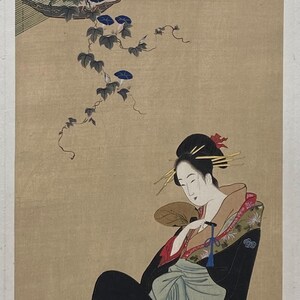 日本のアンティーク浮世絵、木版画、1906年、日本のアンティーク木版画