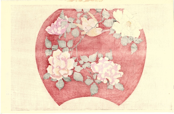 浮世絵、木版画、広重、「薔薇」 - Etsy 日本