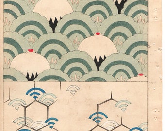 Around 1900, Bijutsukai 1, Antique Japanese print, Kimono Design.