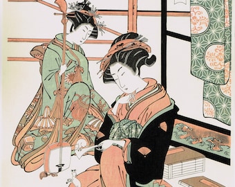 Japanese Ukiyo-e Woodblock print, Kiyomitsu, "Ade-Sugata Shichifukujin"