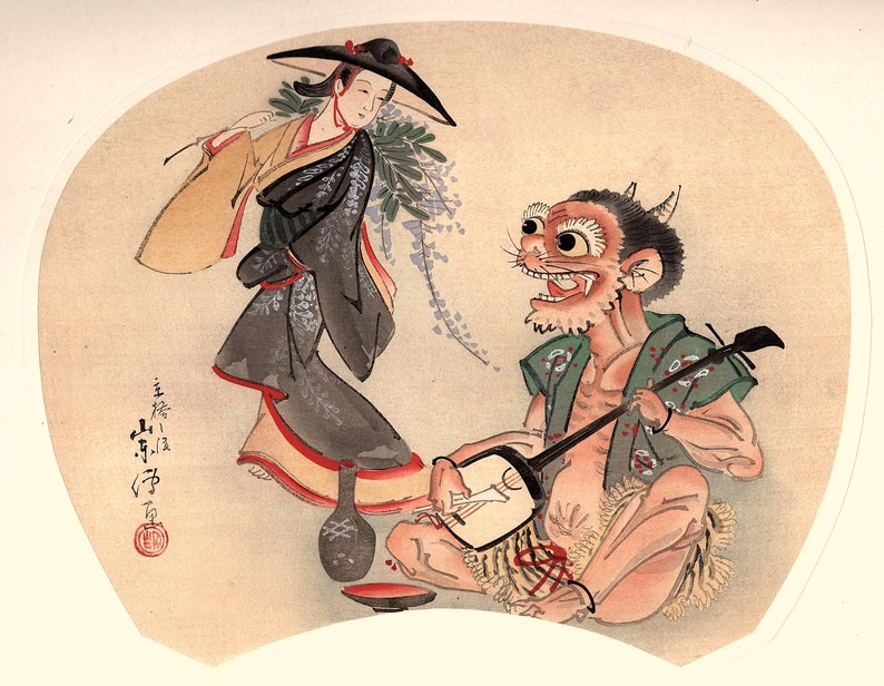 1906, japanische antike Holzschnitt, Kitao Masanobu von Ukiyoe-ha-Gashu. Bild 1