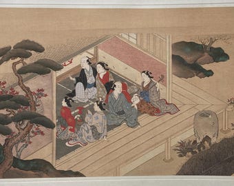 1906年、日本のアンティーク木版画、喜多川歌麿、浮世絵派画集