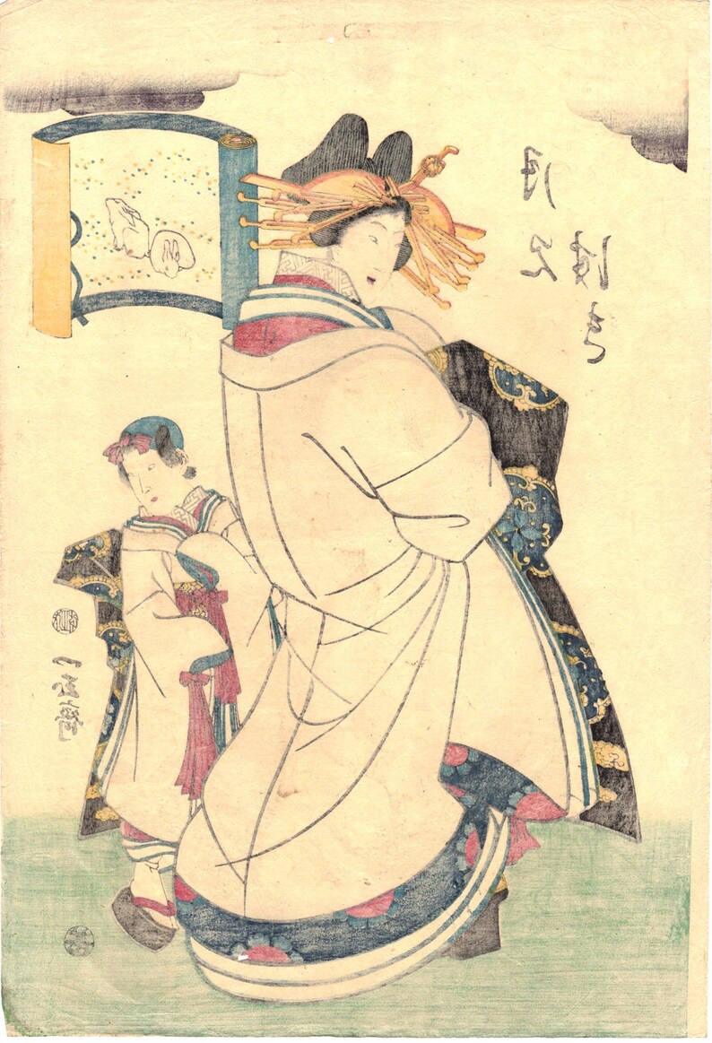 Japanese original Ukiyo-e Woodblock print, Utagawa Sadahide, Edo-period image 5