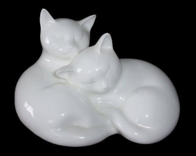 Royal Doulton SLEEPY HEADS White CATS Figurine by Robert Tabbenor