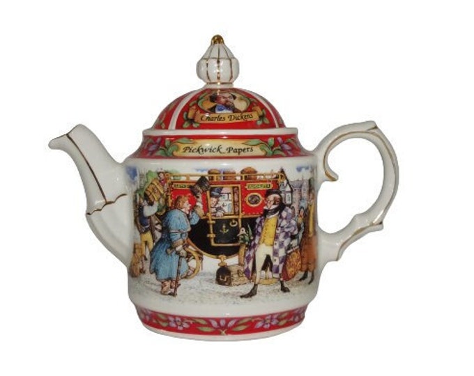 CHARLES DICKENS Pickwick Papers TEAPOT by Sadler, Vintage Dickens Novel