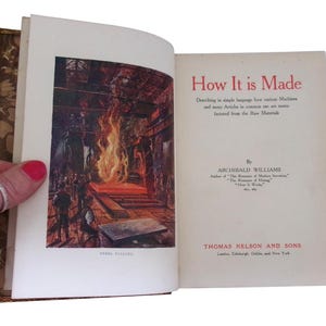 c1910 HOW It IS MADE By Archibald Williams, Full Leather Prize Binding, Fascinating Antique Manufacturing Book, Edwardian Machines! image 5