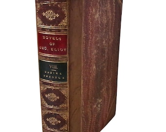 1880年 ジョージ・エリオット著『ダニエル・デロンダ』、半革装丁、全1巻、ヴィクトリア朝古典小説
