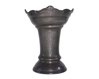 ART NOUVEAU Pewter VASE By H & H Warstone Pewter, Antique Hammered Pewter Shapely Vase, Vintage Metal Flower Vase, Antique Decor