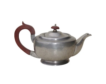 1920s PEWTER TEAPOT By Travis Wilson & Co, Stunning Stylish Antique Teapot,  Bakelite, Art Deco Era Teatime Tea Drinks Vintage Accessories