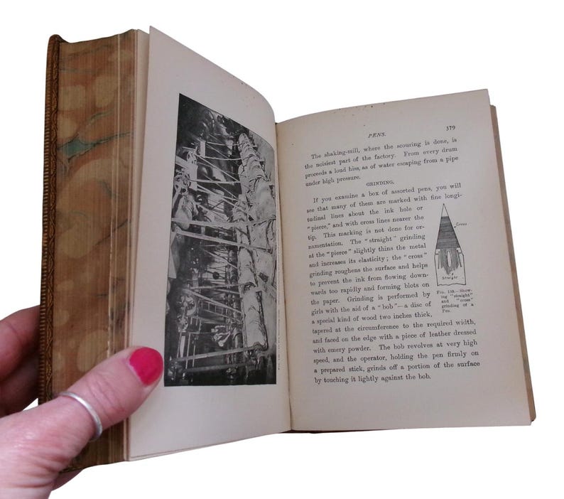 c1910 HOW It IS MADE By Archibald Williams, Full Leather Prize Binding, Fascinating Antique Manufacturing Book, Edwardian Machines! image 9