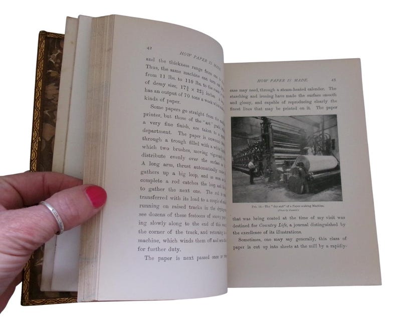 c1910 HOW It IS MADE By Archibald Williams, Full Leather Prize Binding, Fascinating Antique Manufacturing Book, Edwardian Machines! image 6
