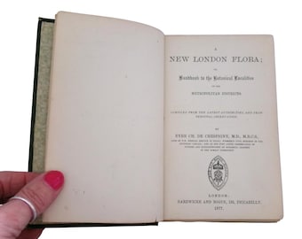 Libro antiguo de historia natural victoriano, Flora de Londres, 1877