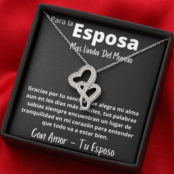 Regalo Navidad Para Mi Esposa Collar De Esposo Para Esposa Aniversario San Valentín Cumpleaños Navidad Joya Para Mujer Collar de Corazones