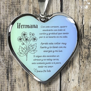 Gepersonaliseerde zusterketting: harthanger, staal of gouden afwerking