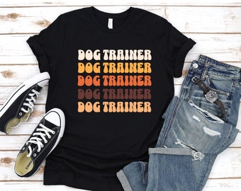 Hundtränare T-shirt Hundälskare Presenttjänster Hundtränare Hundpromenader Hundtränare Vintage T-shirt | Unisex mjuk T-shirt Hundtränare