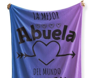 Personalized Abuela Plush Blanket: Custom Grandchild Names Gift
