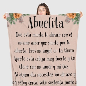 Regalo para Abuelita - Cobija Personalizada Para Abuela Grandma Gift Blanket Regalo Cumpleanos gift for abuela de nieta o nieto in Spanish