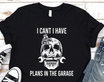 Gifts for Mechanics Motorcycle Funny Tshirt Mechanic Skull Shirt