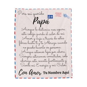 Regalo para Papá - Cobija Personalizada Para El día del Padre Cumpleanos Regalo de Hija o Hijo Para Papá a la distancia Plush Blanket Man