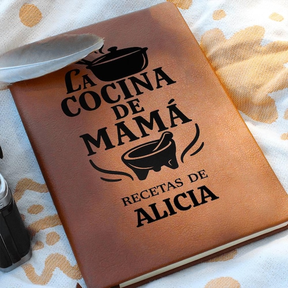Cuaderno Personalizado en Español, Recetario de Mamá, Regalo Día de la Madre, Libreta Recetario - Para Escribir Recetas de Cocina | Journal