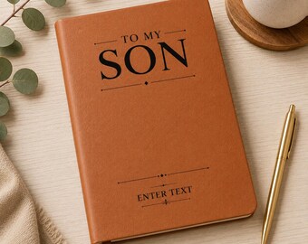 Gift for Son from Mom, Personalized Leather Journal, Custom Son Gift, Birthday Gift for Son, Christmas Graduation Gift, Vegan Notebook