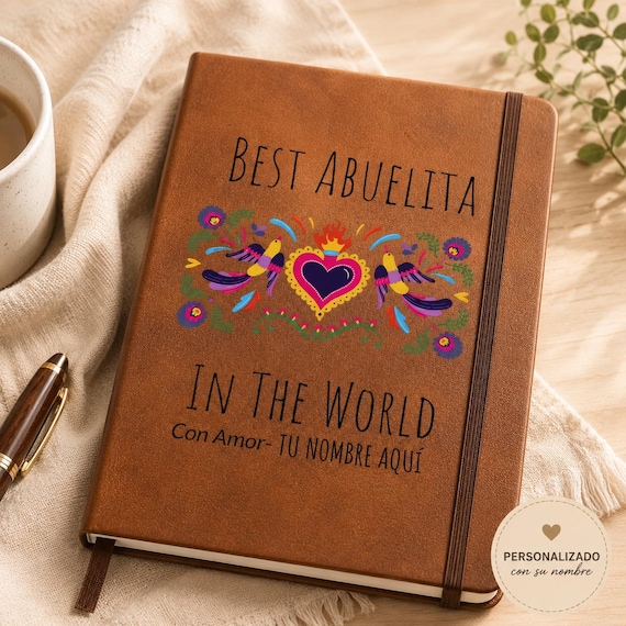 Abuela Gift Personalized Journal, Notebook, Engraved Name Journal, Gift for Grandma, Regalo Personalizado Para Abuela Con Nombre de Abuelita