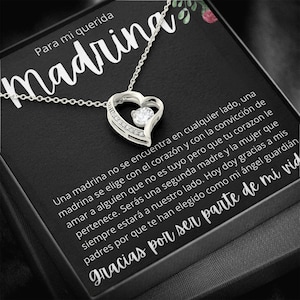 La Madrina Gift Godmother Madrina Gift Box Set de Regalo Para Madrina Proposal Gift Padrinos De Bautizo Collar de Corazon Joyeria Para Mujer