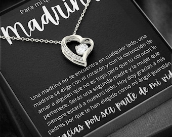 Godmother Gift: 14K White Gold Heart CZ Necklace