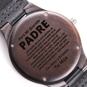 Regalo Dia Del Padre | Reloj de Madera Grabado | Regalos Para Hombre Personalizados | ideas de regalo para el dia del padre