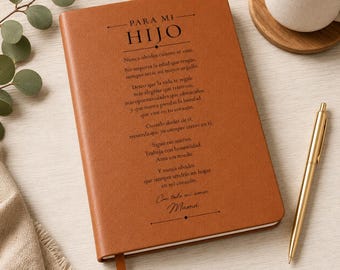 Regalo Para Hijo Personalizado Journal Gift for Son Cumpleanos from Mom, Spanish Son Gift, Birthday Christmas Graduation Gift