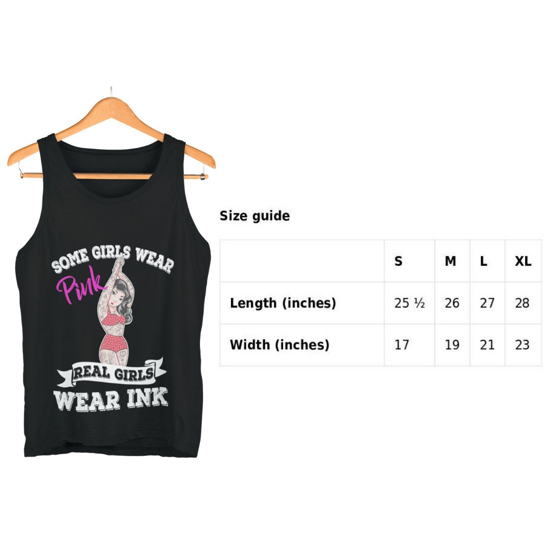 Women Tattoo Tattooed Women Tank Top Some Girls Wear Pink Etsy