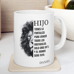 Regalo Para Hijo Taza Cafe Con Nombre Personalizado Regalos En Espanol Para Hijo De Mama Keramische koffiemok 11oz Regalo De Papa Para Hijo