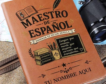 Personalized Spanish Teacher Journal | Custom Name Gift for Spanish Teacher |Teacher Appreciation Gift Regalo Profesor de Español con Nombre