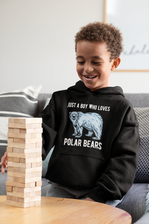 Kids Hoodie Polar Bear Just A Boy Who Loves Polar Bears Gift Etsy