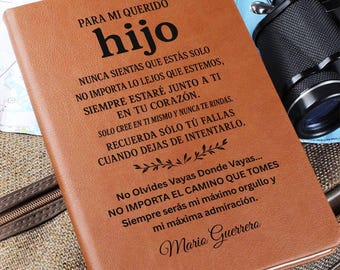 Regalo Para Hijo Regalo Personalizado Con Nombre Para Hijo, Regalo De Cumpleano Para Hijo Personalized Journal for Son - Custom Birthday Gif