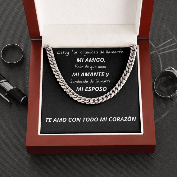 Regalo Para Esposo Regalo Para Hombre PARA Aniversario, Cumpleanos Regalos  Para El Collar Spanish Husband, Ideas De Regalos Para Esposo 