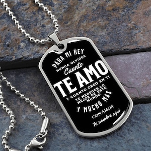 Regalo Personalizado Para Hombre Regalo Para Novio Regalo Esposo o Hijo Cadena Militar Joya Con Nombre y caja de regalo Incluida