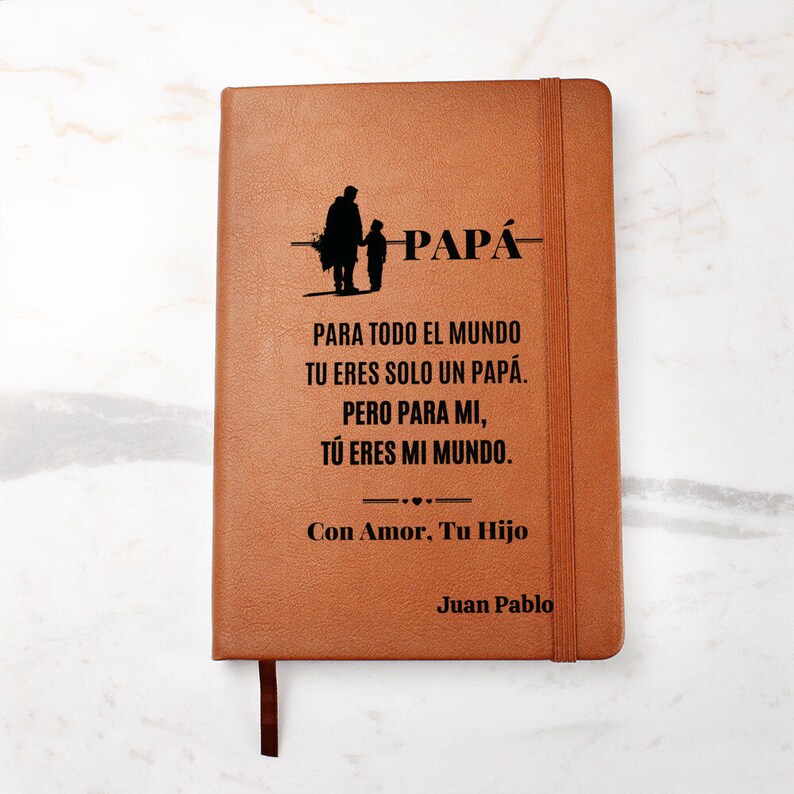 Personalized Vegan Leather Journal - Father's Day Gift image 7