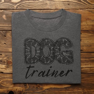Maglietta di Halloween per addestratore di cani Servizi regalo per amanti dei cani Camicia per addestratore di cani Dog Walker T-shirt elegante per addestratore di cani Addestratore di cani unisex Halloween