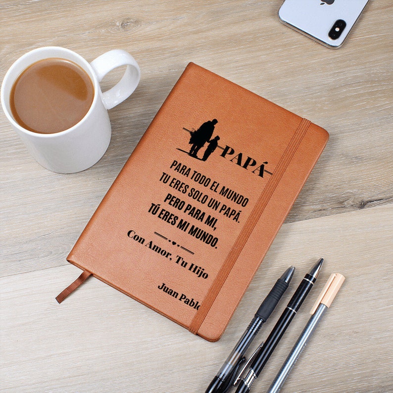 Personalized Vegan Leather Journal - Father's Day Gift image 8