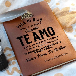 Regalo Para Hijo De Navidad 2025 Con Nombre Personalizado Journal De Cuero Vegano Personalized Name Engraved Leather Journal